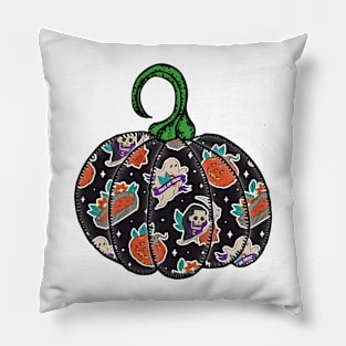 Retro Halloween Classic Vintage Pumpkin Pillow