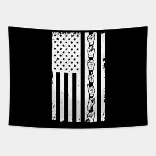 Asl Flag  Sign Language Gift Deaf Gift Asl Teacher Gift Tapestry