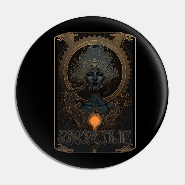 Oracle - Ancient Witch of Prophecy Art Nouveau Pin by AltrusianGrace