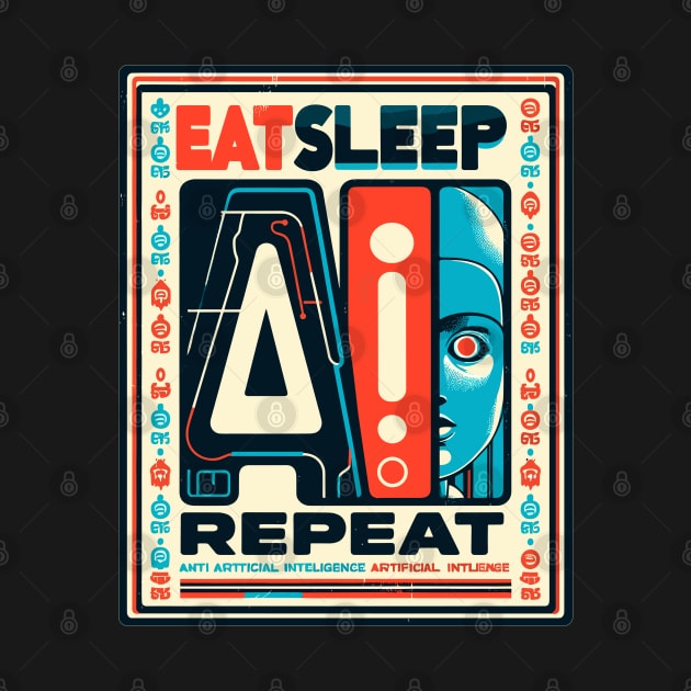 Eat Sleep AI Repeat by Vehicles-Art