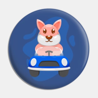 Cute Dog Driving Car Pin