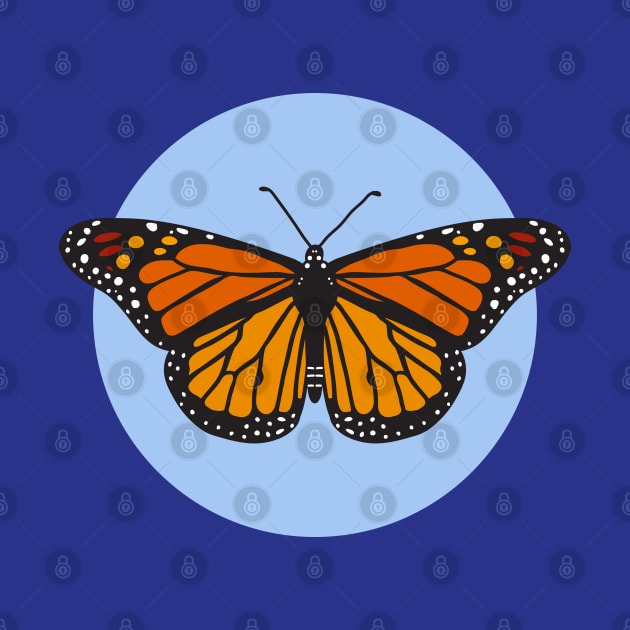 Monarch butterfly on blue by Jennifer Ladd