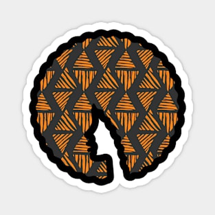 Afro Hair Woman with African Pattern, Black History Magnet