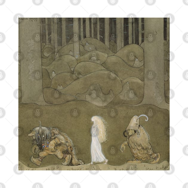 Princess and Trolls illustration by John Bauer by immortalpeaches