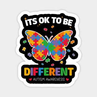 Autism Awareness Butterfly Acceptance Its Ok To Be Different Kids Women Girl Magnet