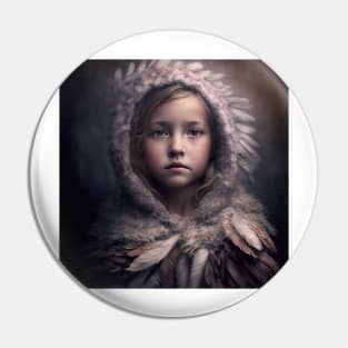 A Young Girl in A Warm Coat of Feathers Pin