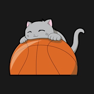 Cute Cat Hugging A Basketball T-Shirt