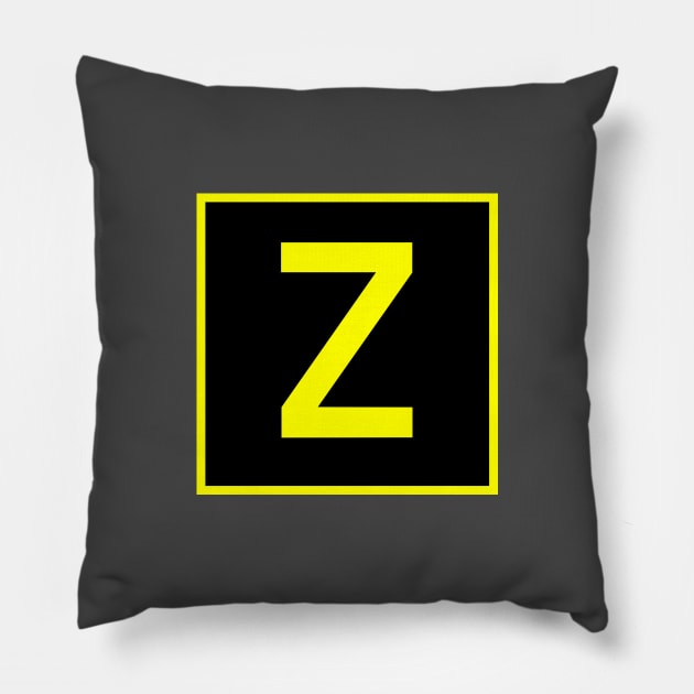 Z - Zulu - FAA taxiway sign, phonetic alphabet Pillow by Vidision Avgeek