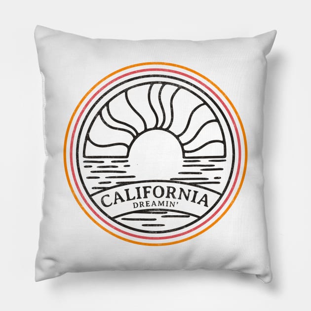 California Dreamin' - vintage design Pillow by BodinStreet