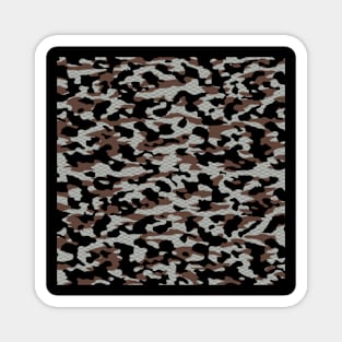 Black Grey Camouflage over Japanese Patterns Magnet