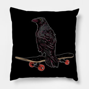 Skateboard Raven Crow Skater Skateboard Skating Pillow