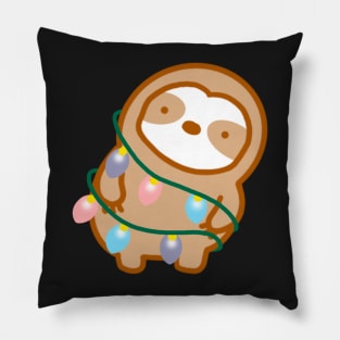 Cute Christmas Lights Sloth Pillow