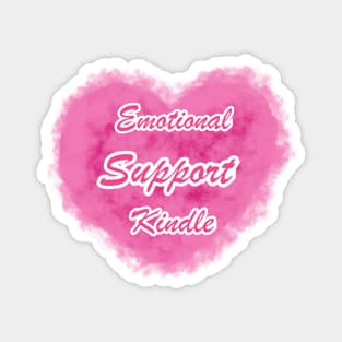 Emotional Support Kindle Pink - Text On Fluff Heart Magnet