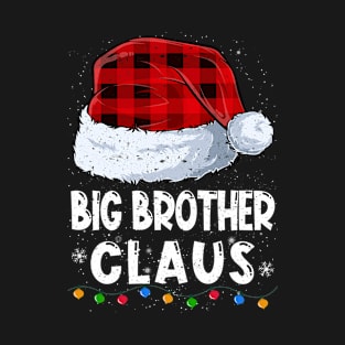 Big Brother Claus Red Plaid Christmas Santa Family Matching Pajama T-Shirt