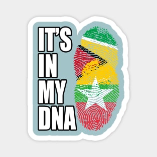 Guyanese And Burmese Mix Heritage DNA Flag Magnet