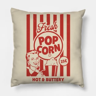 Fresh Popcorn Sign Costume for Halloween Funny Retro Vintage Pillow