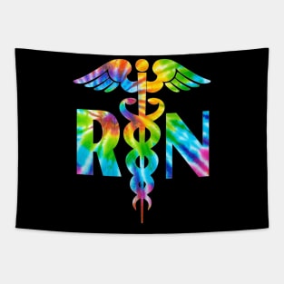 Lovely RN Registered Nurse Tie Dye Tapestry