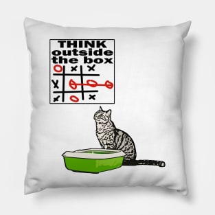 Cat in Search of Unconventional Thoughts Pillow