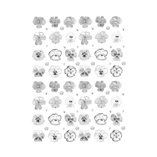 pansies illustration collection black and white by colorandcolor