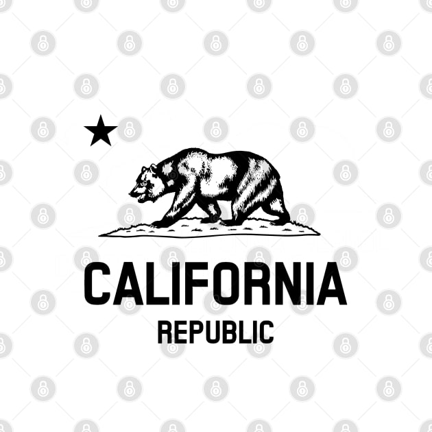 California Republic 'bear flag revolt' - black print by retropetrol