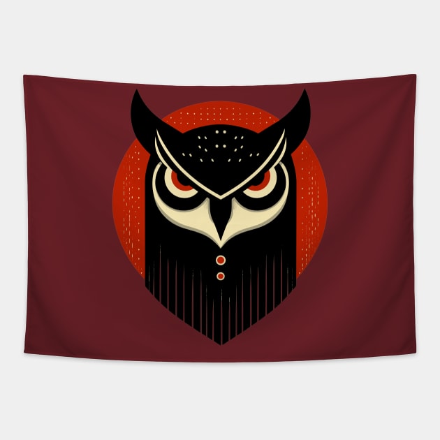 Angry owl Tapestry by Evgmerk