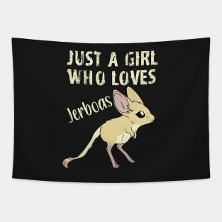 Just a Girl Who Loves Jerboas - Yellow text Tapestry