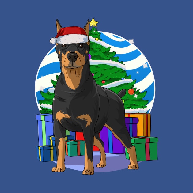 Doberman Pinscher Santa Christmas Tree by Noseking