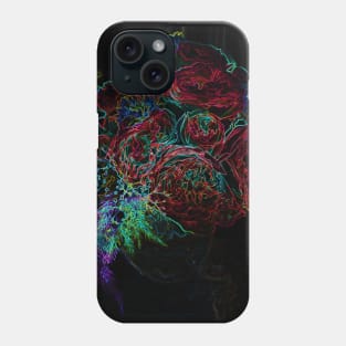 Black Panther Art - Flower Bouquet with Glowing Edges 15 Phone Case