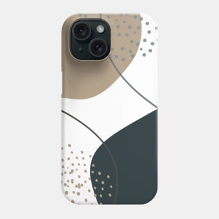 Abstract Organic Shapes Dark Blue, Grey and Earthy Tones Phone Case