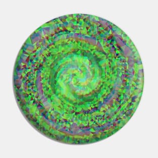 Diamond Swirl of Summer Green Leafs Pin