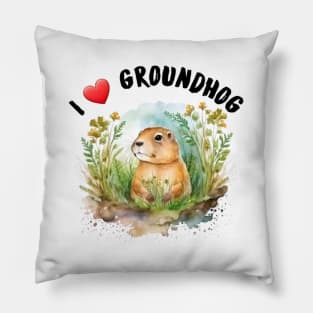 I love groundhog Pillow