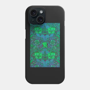 Neon Green Floral Wallpaper Pattern Phone Case