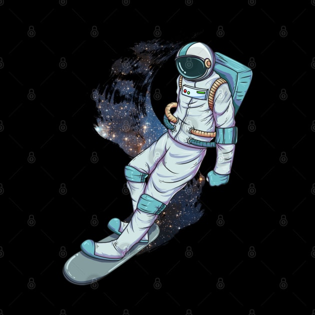 Astronaut Snowboarding In Space Astronaut on Snowboard by Vaporwave