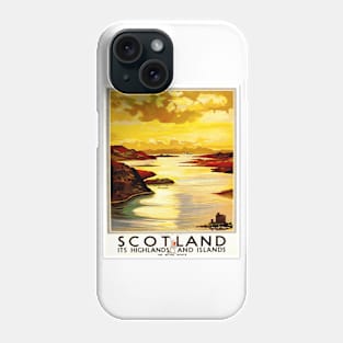 Scotland Highlands and Islands - Vintage Travel Poster Design Phone Case