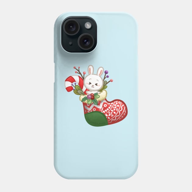 Bunny Christmas Sock Phone Case by Khotekmei
