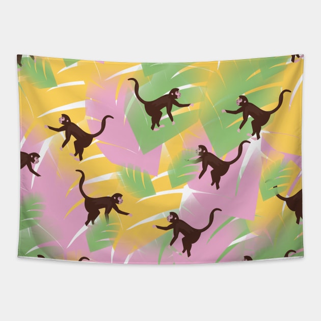 Monkeys Pattern Tapestry by nickemporium1