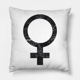 Black marble female symbol Pillow