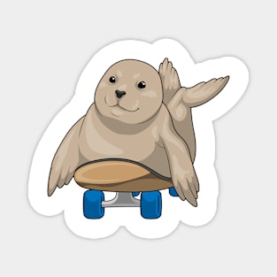 Seal Skater Skateboard Magnet