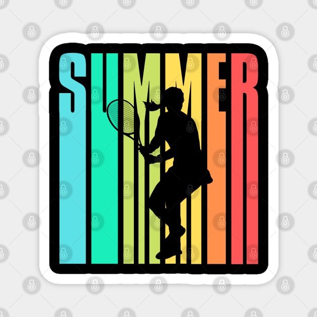 US Open Colorful Tennis Player Summer Silhouette Magnet by TopTennisMerch