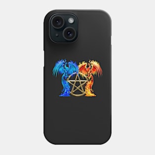 Fantasy Fire And Ice Phoenix Gold Pentagram Phone Case