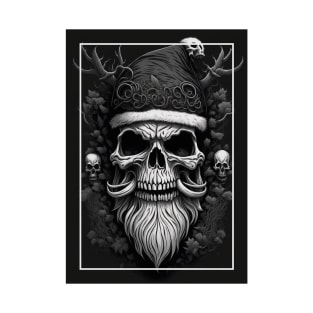 Skull black and white santa T-Shirt