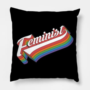 Retro Feminist Feminism 70s Style Vintage Pillow