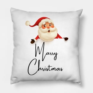 Marry Christmas wishings design and text art Pillow