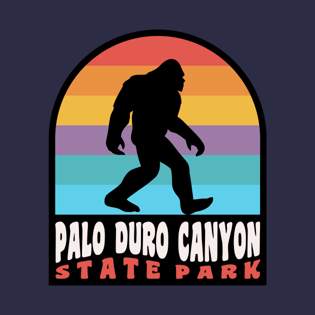 Palo Duro Canyon State Park Bigfoot Sasquatch Retro Sunset by PodDesignShop