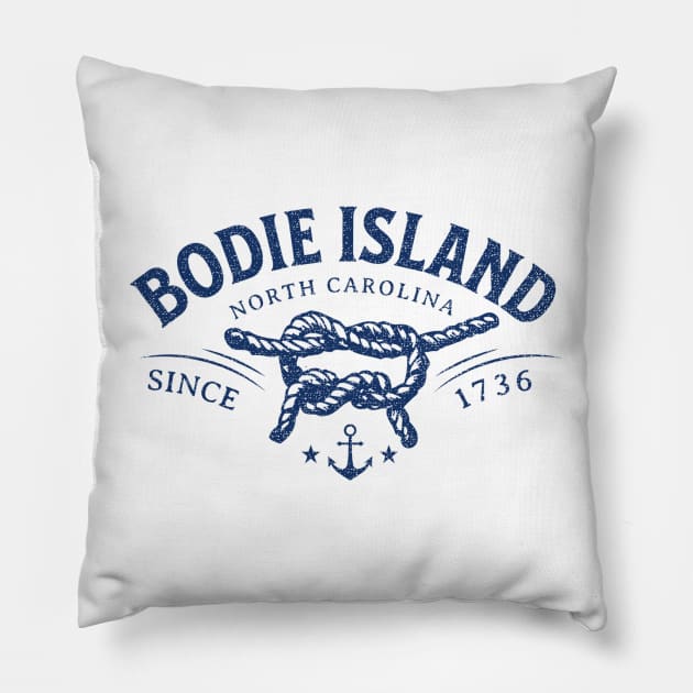 Bodie Island, NC Beach Knot Summer Vacation Pillow by Contentarama