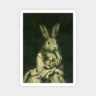 Victorian Hare Girl Magnet