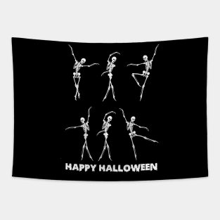 Dancing skeleton tshirt happy halloween funny gift shirt Tapestry