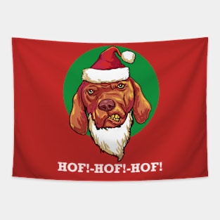 christmas santa dog Tapestry