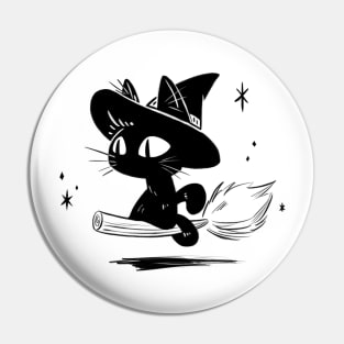 witch Cat [Black ink] Pin