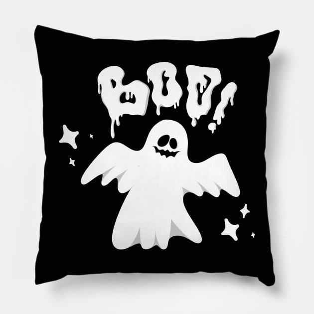 halloween ghost Pillow by Nine Tailed Cat